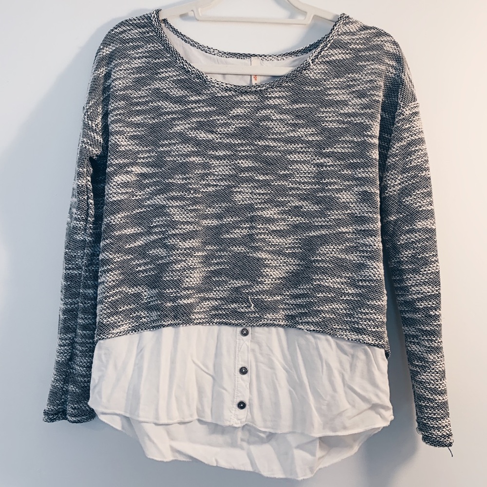 Orange Creek Grey Sweater Blouse Size S
